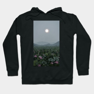 Rainy Lotus Field Hoodie